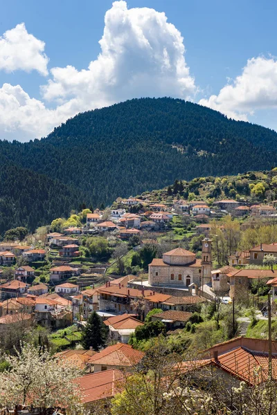 Vue Sur Village Montagne Valtessiniko Arcadia Péloponnèse Grèce — Photo