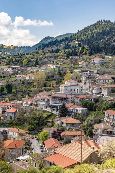 Vue Sur Village Montagne Valtessiniko Arcadia Péloponnèse Grèce — Photo