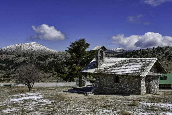 Vinter Landskap Berget Helmos Grekland — Stockfoto