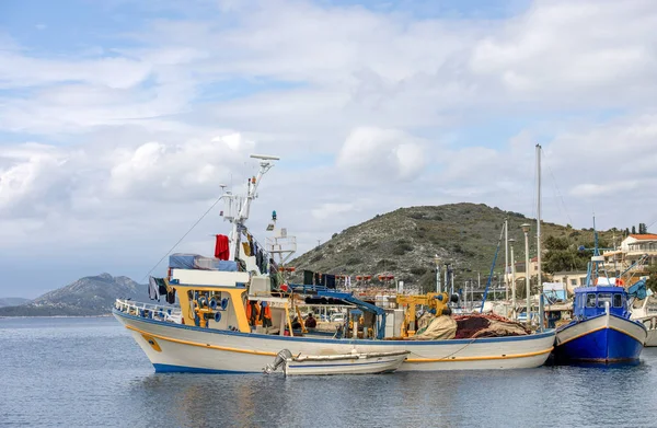 Fishing Boats Small Harbour Pachi Village Megara Greece — Stock Photo, Image