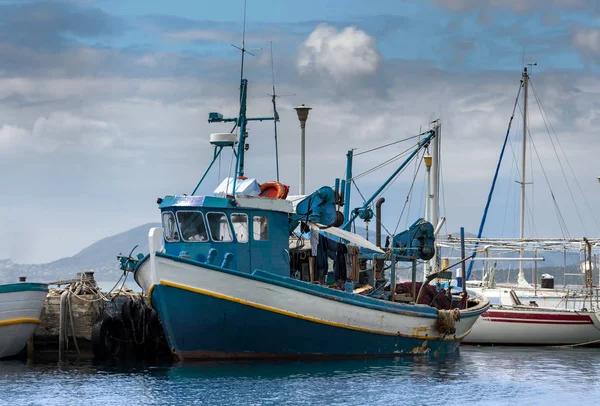 Рибні Човни Невеликій Гавані Селі Пачі Мегара Греція — стокове фото
