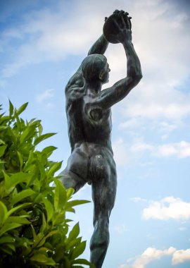 Atina 'daki Discobolus heykeli. Klasik Yunanistan.