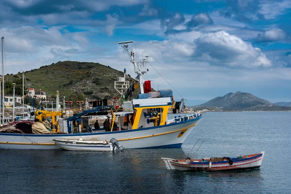 Rybářské Lodě Malém Přístavu Pachi Megara Řecko — Stock fotografie