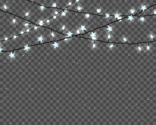 Leuchtende Weihnachtsbeleuchtung — Stockvektor