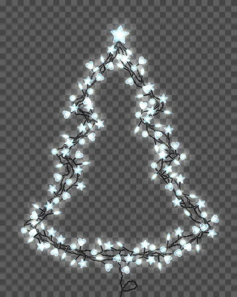 Gloeiende kerstverlichting — Stockvector