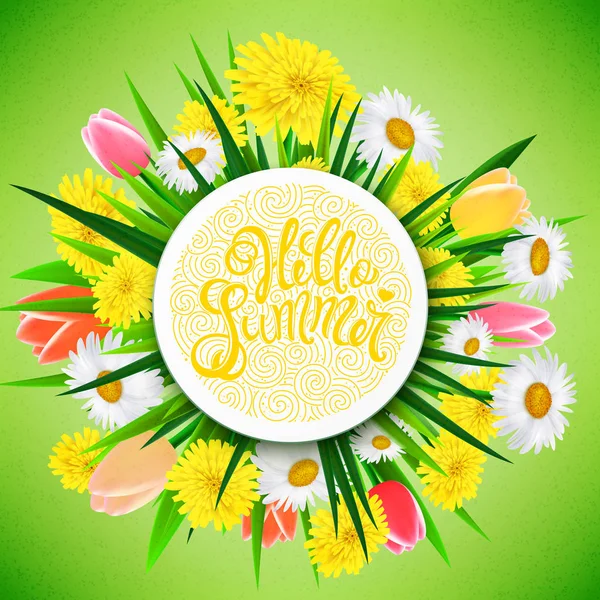 Hello summer poster — Stock Vector