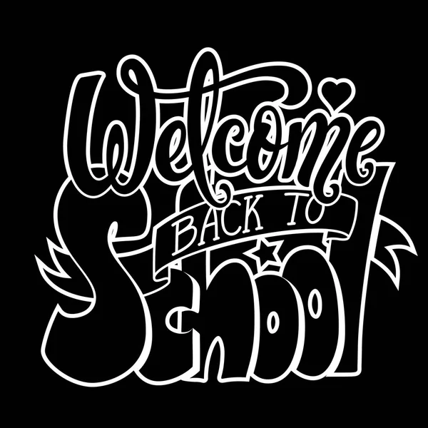 Bienvenido de nuevo a la escuela — Vector de stock