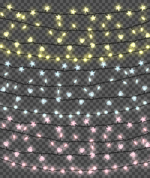Lumières de Noël éclatantes — Image vectorielle