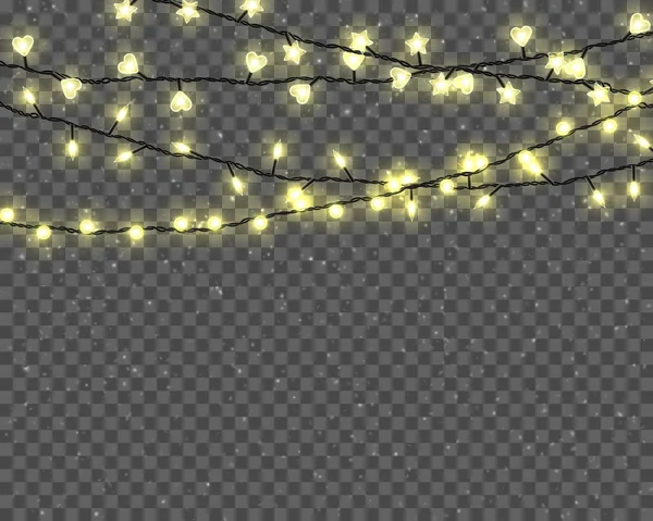 Leuchtende Weihnachtsbeleuchtung — Stockvektor