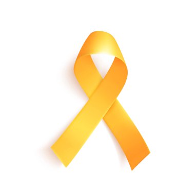 World childhood cancer symbol 15th of february. Gold ribbon.