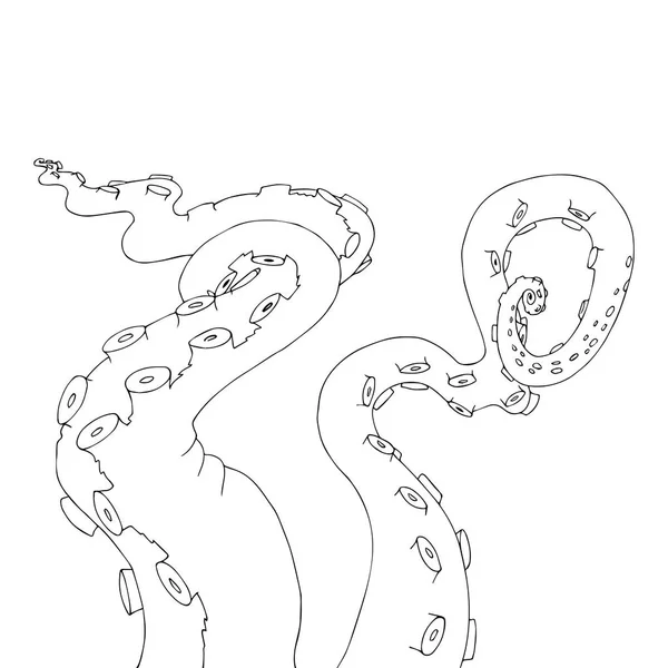 Dibujo vectorial dibujos animados tentáculos de pulpo — Vector de stock