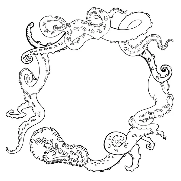 Bozzetto vettoriale tentacoli polpo cartone animato — Vettoriale Stock