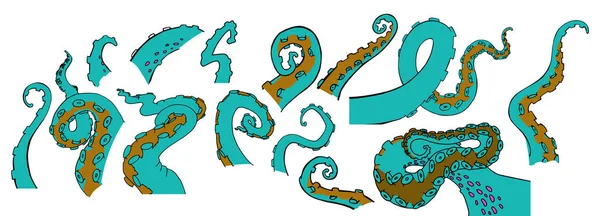 Dibujo vectorial dibujos animados tentáculos de pulpo — Archivo Imágenes Vectoriales