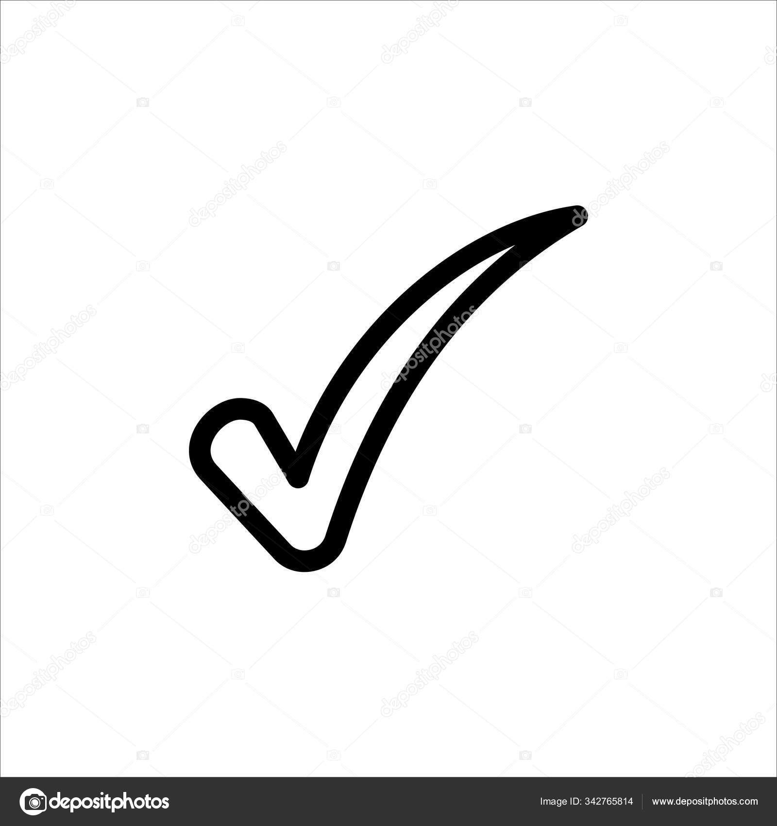 Vector Check Mark Icon Symbol Check List Approval Confirm Trendy Stock