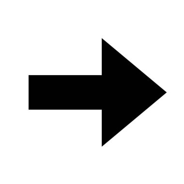 Vektör ok simgesi. Web sitesi tasarımı, logosu, uygulaması ve beyaz arkaplanda izole Ui için modaya uygun düz biçim simgesine sahip Arrow Black vektörü