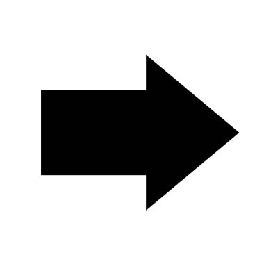 Vektör ok simgesi. Web sitesi tasarımı, logosu, uygulaması ve beyaz arkaplanda izole Ui için modaya uygun düz biçim simgesine sahip Arrow Black vektörü