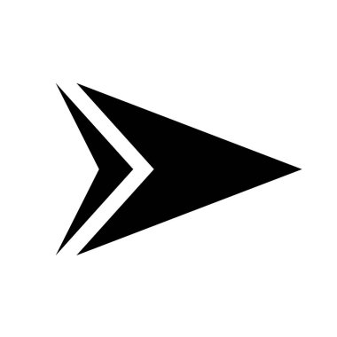 Vektör ok simgesi. Web sitesi tasarımı, logosu, uygulaması ve beyaz arkaplanda izole Ui için modaya uygun düz biçim simgesine sahip Arrow Black vektörü