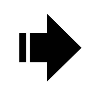 Vektör ok simgesi. Web sitesi tasarımı, logosu, uygulaması ve beyaz arkaplanda izole Ui için modaya uygun düz biçim simgesine sahip Arrow Black vektörü