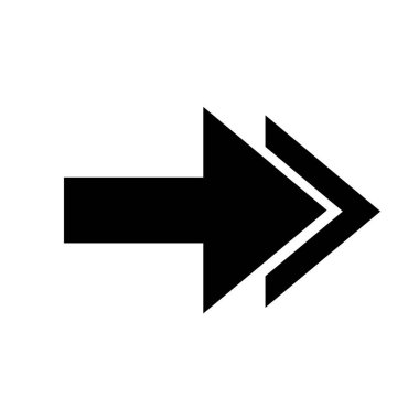 Vektör ok simgesi. Web sitesi tasarımı, logosu, uygulaması ve beyaz arkaplanda izole Ui için modaya uygun düz biçim simgesine sahip Arrow Black vektörü