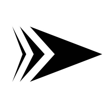 Vektör ok simgesi. Web sitesi tasarımı, logosu, uygulaması ve beyaz arkaplanda izole Ui için modaya uygun düz biçim simgesine sahip Arrow Black vektörü