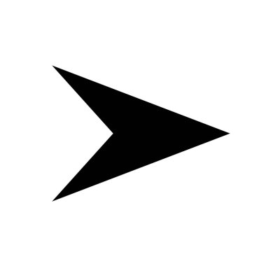 Vektör ok simgesi. Web sitesi tasarımı, logosu, uygulaması ve beyaz arkaplanda izole Ui için modaya uygun düz biçim simgesine sahip Arrow Black vektörü