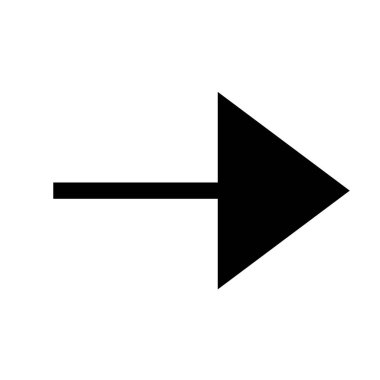 Vektör ok simgesi. Web sitesi tasarımı, logosu, uygulaması ve beyaz arkaplanda izole Ui için modaya uygun düz biçim simgesine sahip Arrow Black vektörü