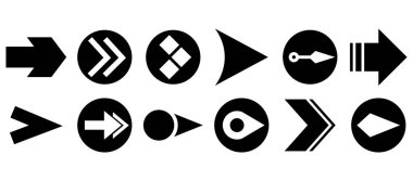 Vektör oklar kümesi. Beyaz arka planda Kara Ok vektörü. Ok vektör simgesi. Ok simgesi. Ok Koleksiyonu 