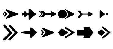 Vektör oklar kümesi. Beyaz arka planda Kara Ok vektörü. Ok vektör simgesi. Ok simgesi. Ok Koleksiyonu 