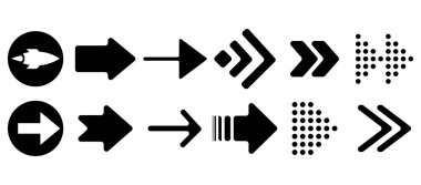 Vektör oklar kümesi. Beyaz arka planda Kara Ok vektörü. Ok vektör simgesi. Ok simgesi. Ok Koleksiyonu 