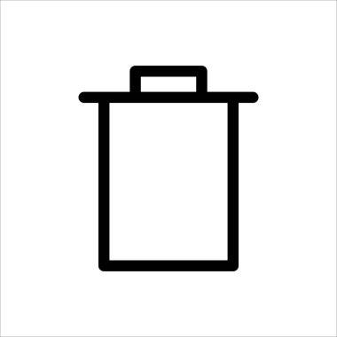 Çöp kutusu simgesi. Web sitesi tasarımı, logosu, uygulaması, beyaz arkaplanda Ui izole edilmiş modaya uygun düz biçim simgesi ile silme veya kaldırma sembolü. Vektör illüstrasyonu 10