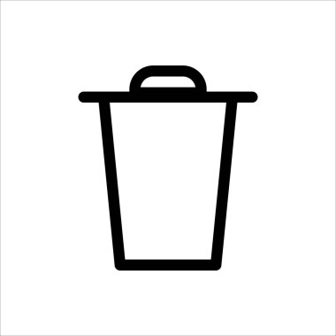Çöp kutusu simgesi. Web sitesi tasarımı, logosu, uygulaması, beyaz arkaplanda Ui izole edilmiş modaya uygun düz biçim simgesi ile silme veya kaldırma sembolü. Vektör illüstrasyonu 10
