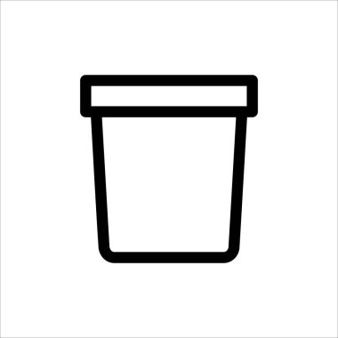 Çöp kutusu simgesi. Web sitesi tasarımı, logosu, uygulaması, beyaz arkaplanda Ui izole edilmiş modaya uygun düz biçim simgesi ile silme veya kaldırma sembolü. Vektör illüstrasyonu 10