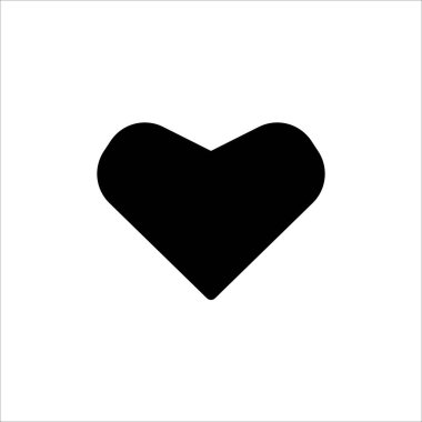 Vektör Kalp simgesi. Web sitesi tasarımı, logosu, uygulaması, beyaz arkaplanda Ui izole edilmiş siyah Aşk sembolü