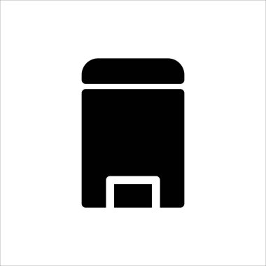 Çöp kutusu simgesi. Web sitesi tasarımı, logosu, uygulaması, beyaz arkaplanda Ui izole edilmiş modaya uygun düz biçim simgesi ile silme veya kaldırma sembolü. Vektör illüstrasyonu 10