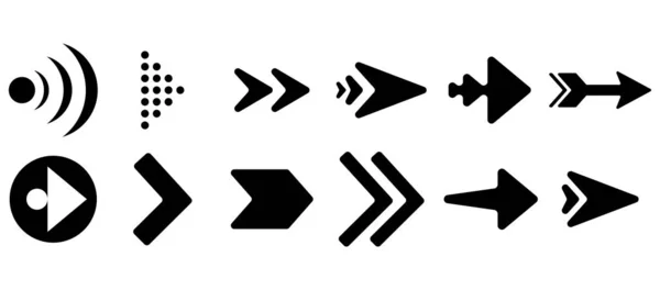 Satz Vektorpfeile Pfeile Schwarzer Vektor Auf Weißem Hintergrund Pfeilvektorsymbol Pfeil — Stockvektor