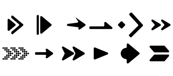 ベクトル矢印のセット 白い背景に黒いベクトルを矢印します 矢印ベクトルアイコン 矢印アイコン 矢印コレクション — ストックベクタ