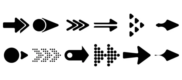 Satz Vektorpfeile Pfeile Schwarzer Vektor Auf Weißem Hintergrund Pfeilvektorsymbol Pfeil — Stockvektor