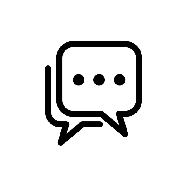 Chat Speech Bubble Icon Symbol Comment Message Trendy Flat Line — Stock Vector