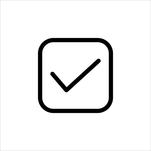 Vector Vink Mark Icoon Aan Symbool Van Checklist Goedkeuring Bevestigen — Stockvector
