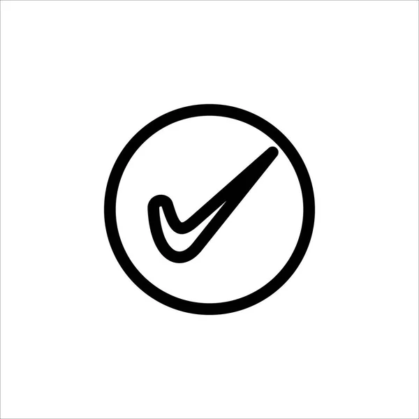 Vector Vink Mark Icoon Aan Symbool Van Checklist Goedkeuring Bevestigen — Stockvector