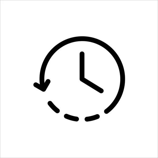 Ícone Relógio Símbolo Tempo Com Ícone Estilo Linha Plana Moda —  Vetores de Stock