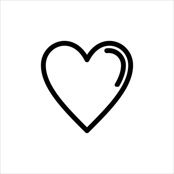 Vektor Hjärta Ikonen Symbol För Kärlek Favorit Med Trendig Platt — Stock vektor