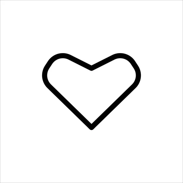 Icône Vector Heart Symbole Amour Favori Avec Icône Style Plat — Image vectorielle