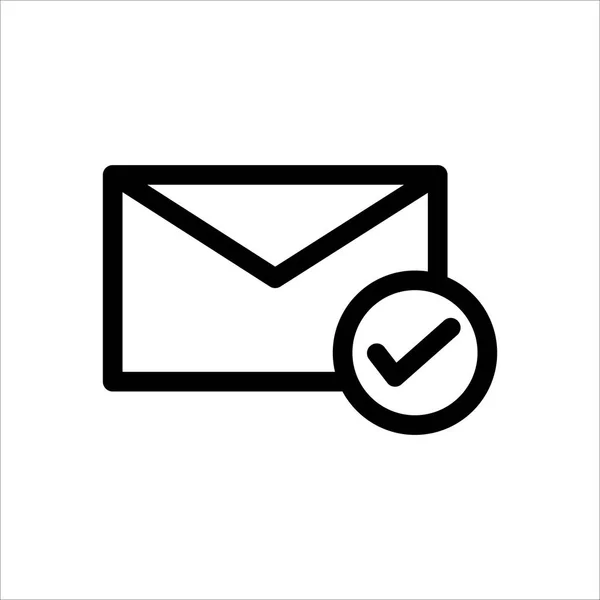 メールアイコン 通信やメッセージのシンボル ウェブ アプリ Uiデザインのためのトレンディーなフラットラインスタイルアイコンと封筒 白地に隔離されてる ベクターイラストEps — ストックベクタ