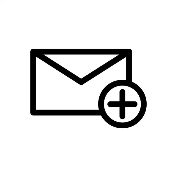メールアイコン 通信やメッセージのシンボル ウェブ アプリ Uiデザインのためのトレンディーなフラットラインスタイルアイコンと封筒 白地に隔離されてる ベクターイラストEps — ストックベクタ