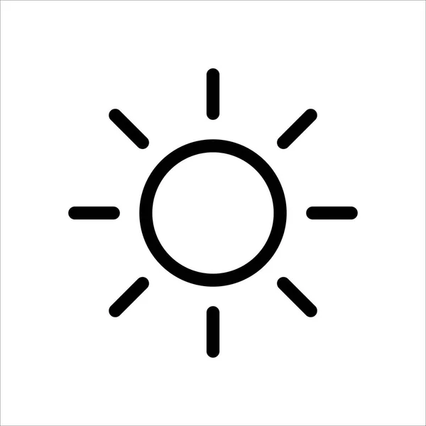 Ikona Słońca Symbol Ikony Pogody Modną Ikoną Stylu Płaskiej Linii — Wektor stockowy