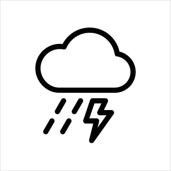 Regen Symbol Des Wettersymbols Mit Trendigen Flachen Linien Stil Symbol — Stockvektor