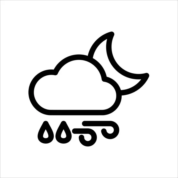 Значок Дождя Символ Иконки Погода Модным Значком Стиля Плоской Линии — стоковый вектор