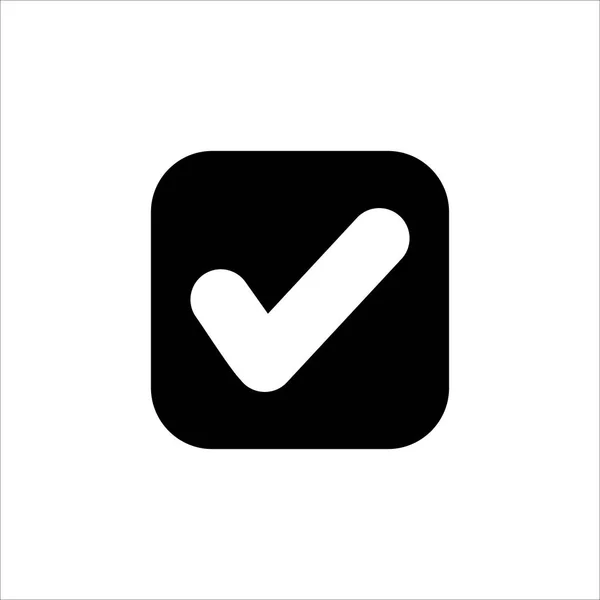 Vector Vink Mark Icoon Aan Symbool Van Checklist Goedkeuring Bevestigen — Stockvector