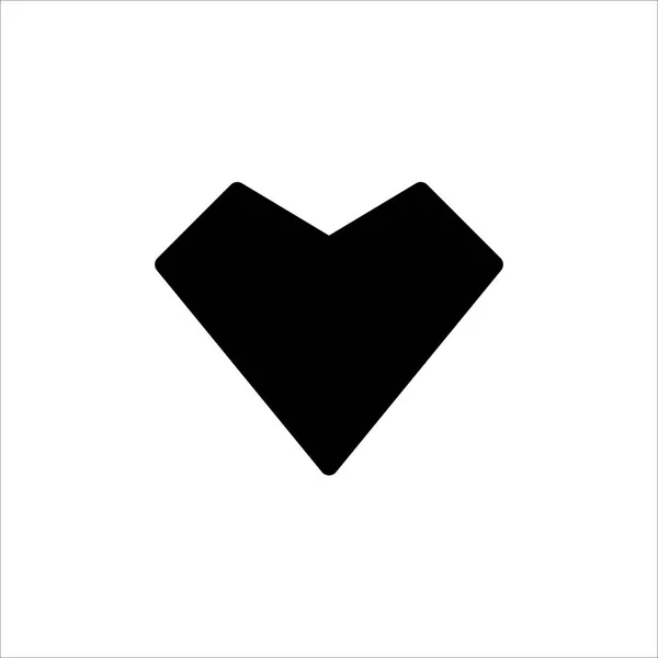 Піктограма Векторного Серця Чорний Символ Любові Модним Піктограмою Плоского Стилю — стоковий вектор